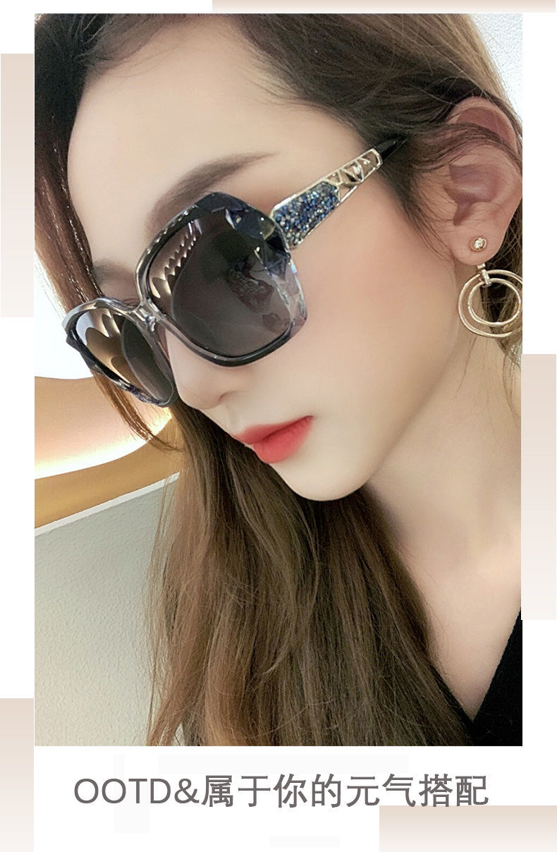 眼镜女士太阳镜太阳镜女2021年新款网红时尚开车眼镜偏光墨镜女大脸