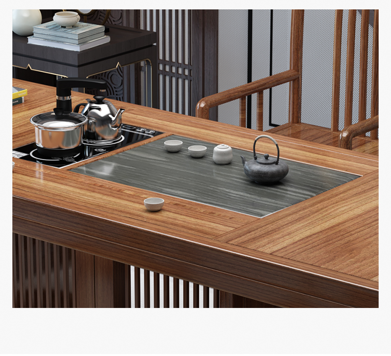 梦匠坊实木茶桌新中式茶台桌茶桌椅组合客厅小户型会客桌泡茶台套装