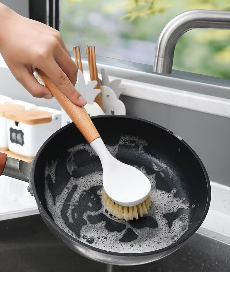洗锅刷长柄洗锅刷家用小刷子刷锅神器厨房不粘锅去污清洁锅刷2个装