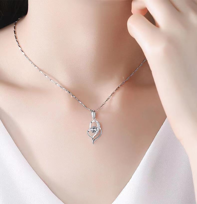 s999项链女吊坠不掉色锁骨链送老婆女友情人节礼物刻字七夕节礼物