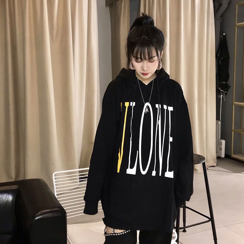 cellreturnvlone王一博同款3m反光大v连帽卫衣男女高街嘻哈宽松情侣黑