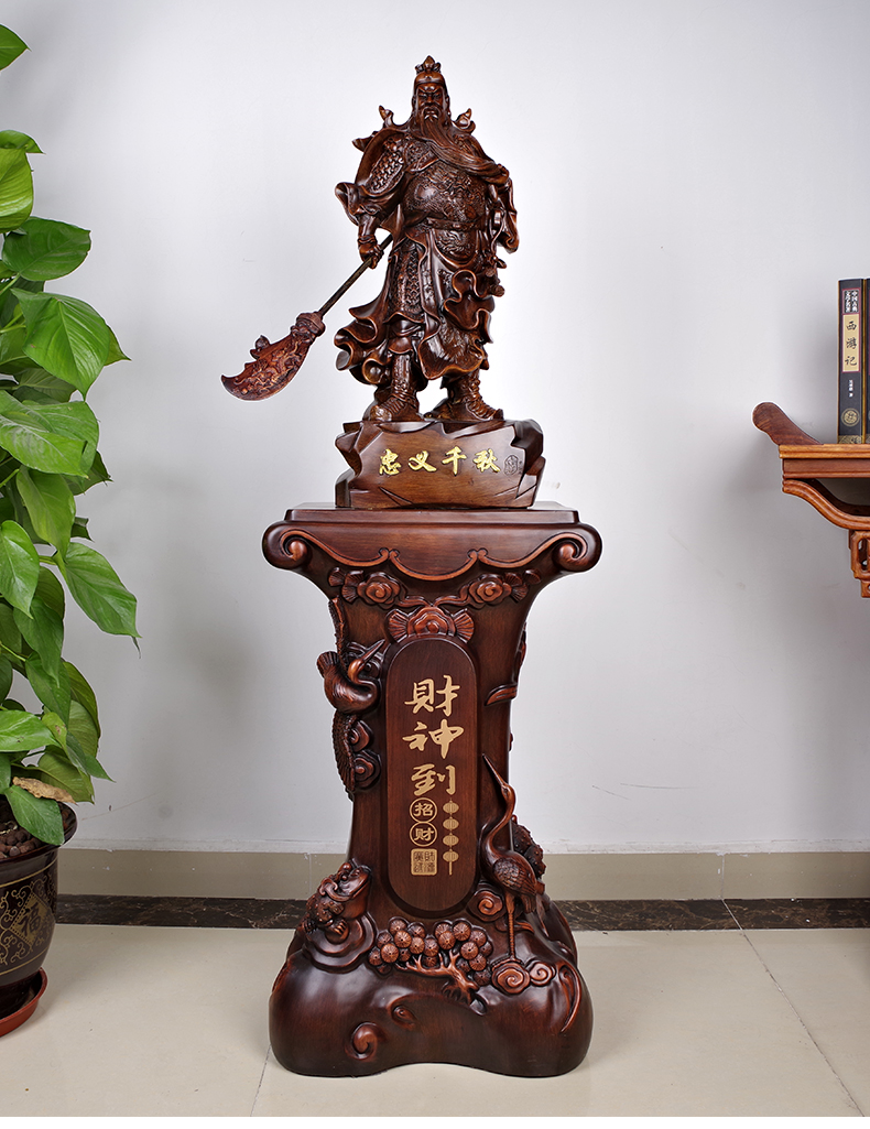 鼎迷关公摆件落地大型关二爷招财武财神爷佛像工艺品客厅大门办公室