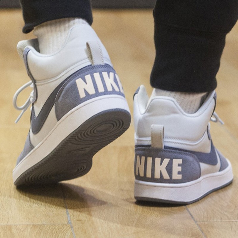 【现货】耐克court borough mid灰蓝粉小乔治城女休闲板鞋 844907-005