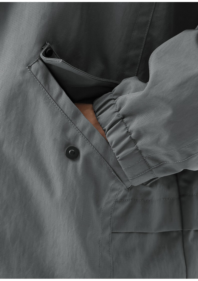 MARKLESS Hooded Jacket for Men, Wrinkle-Resistant And Durable, Sports Outdoor Windproof Coat, Loose Casual Outerwear 4156 Silver Gray XL 8