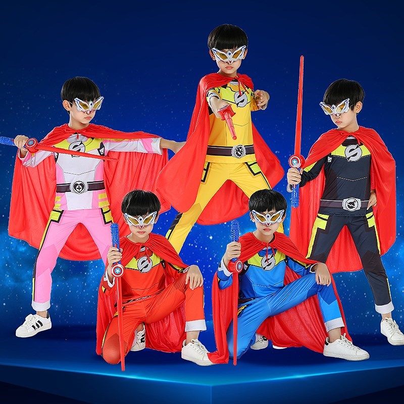 适用于巨神战击队衣服装备超救分队男孩变形玩具 白护卫衣服 眼罩