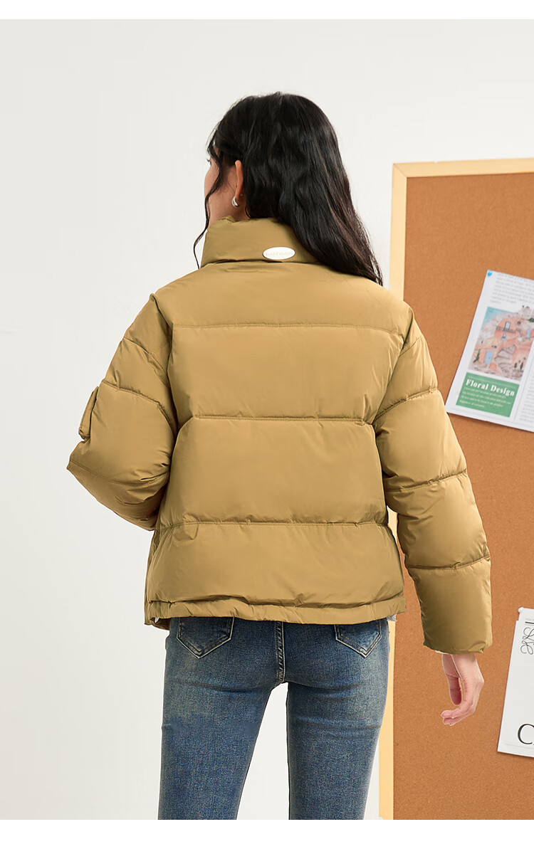 ief/爱依服羽绒服设计感女2022冬季新款白鸭绒短款加厚防风面包服3812