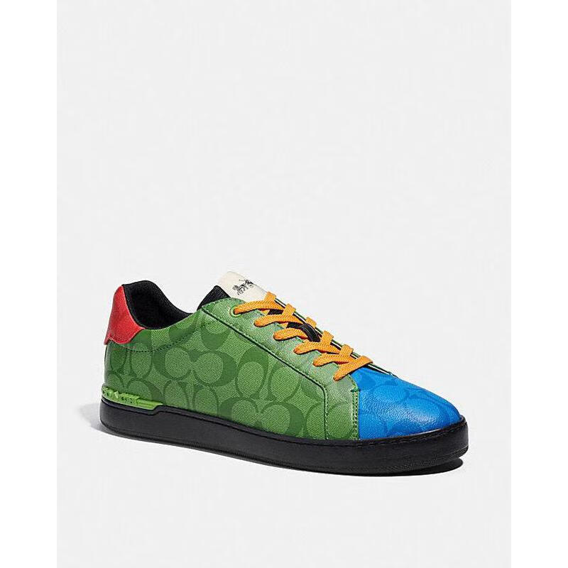 蔻驰(coach) 奢侈品男鞋 clip 系列 经典标志提花拼色 低帮运动休闲鞋