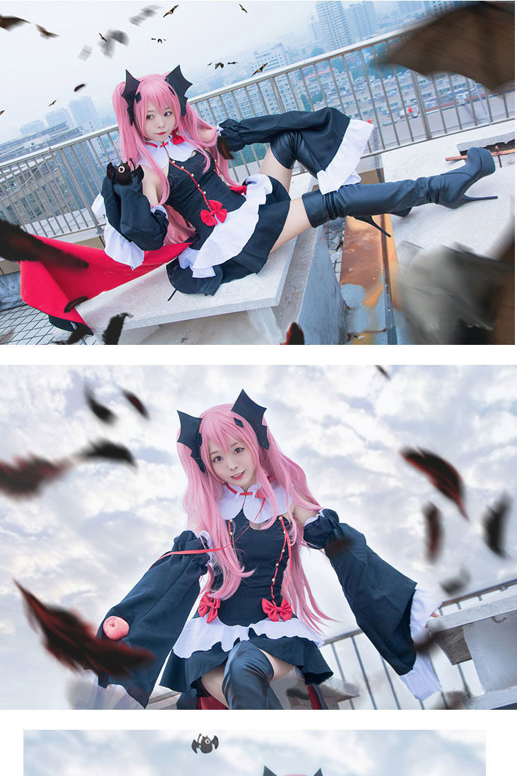 鬼克鲁鲁cos服动漫终结的炽天使cosplay女王采佩西假发 衣服套装 耳朵