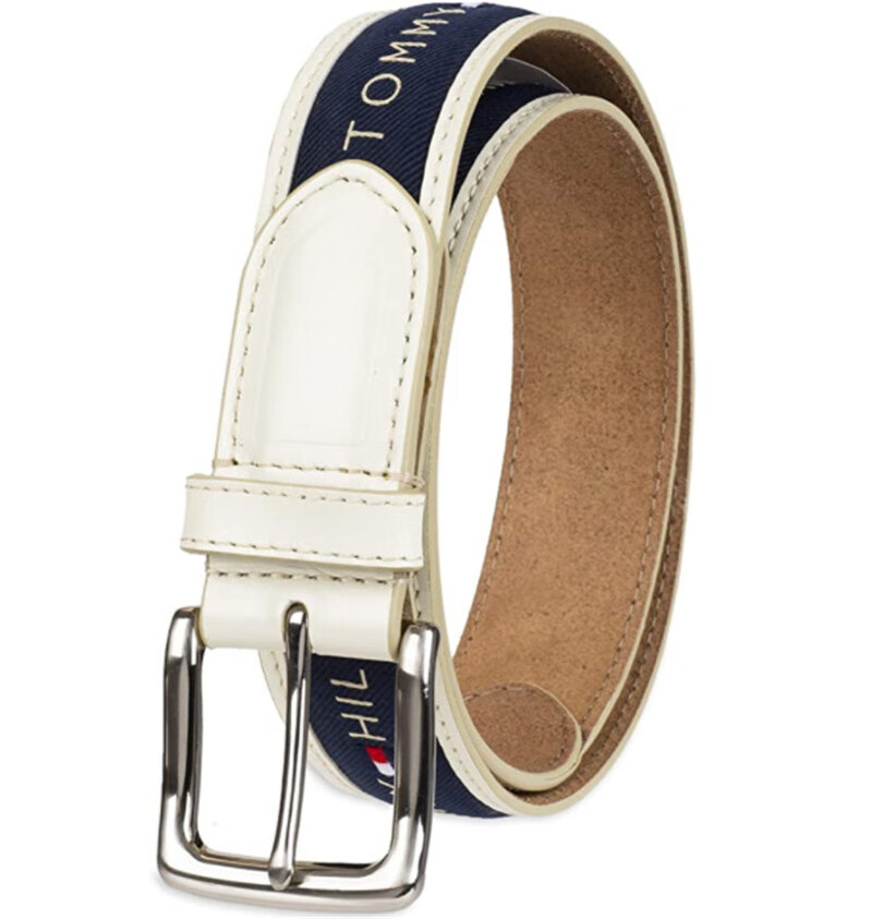 tommy hilfiger 汤米男腰带拼接帆布休闲百搭11tl02x0 black/natal1