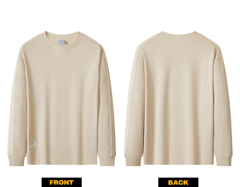 CABBEEN 340G Pure Cotton Sweatshirt, Autumn Loose Fit Streetwear Structural Style, Coal Black 01, Size 54 15