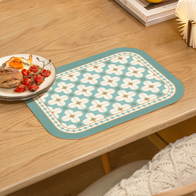 皮革餐垫桌垫桌布防水防油防烫清新复古网红茶几垫餐桌垫子未来蓝两片