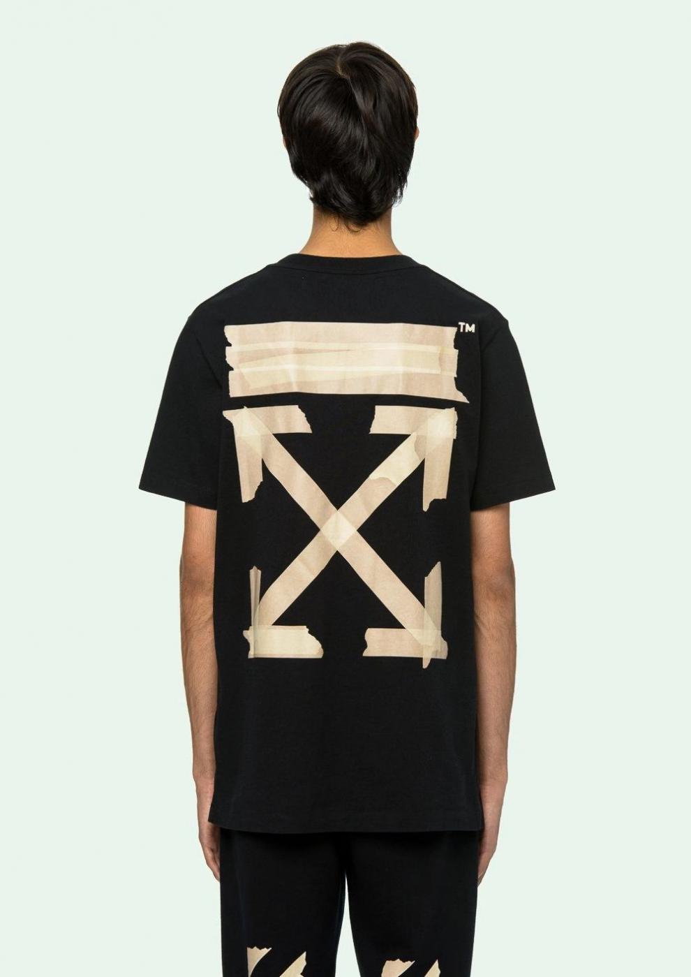 white胶条基础箭头款短袖油漆涂鸦t恤男女宽松纯棉短袖t 白色 xl