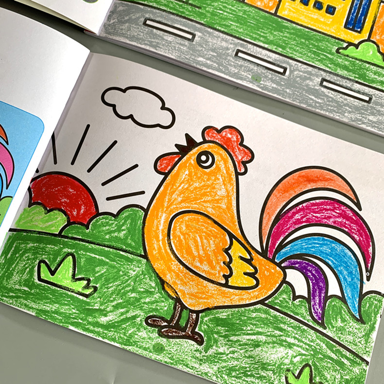 儿童涂色画册涂颜色填充画宝宝图画本涂色幼儿园34567岁小孩涂鸦阶梯