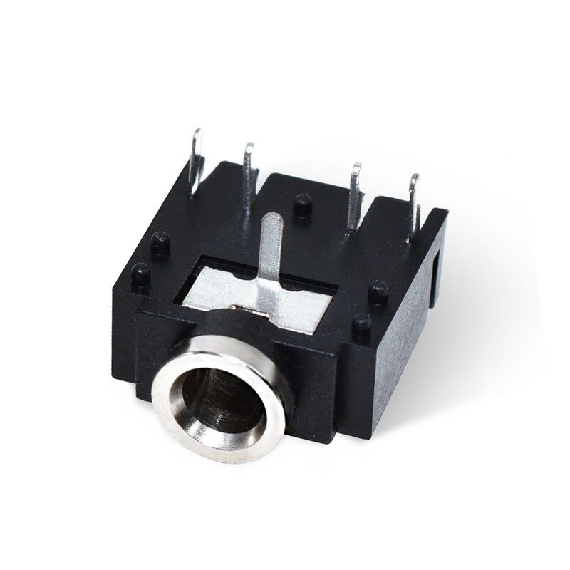 仕熙shixi耳机插座35音频插座pj3f075脚直插铜头35耳机母座pj3355脚母