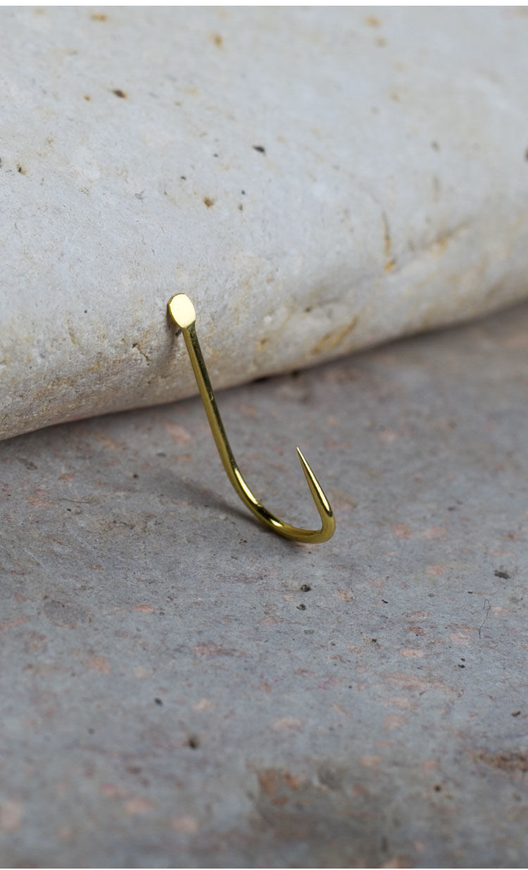 古仕龙鱼钩散装金袖有倒刺无倒刺盒装袖钩金袖极小010305鱼具宁折不弯