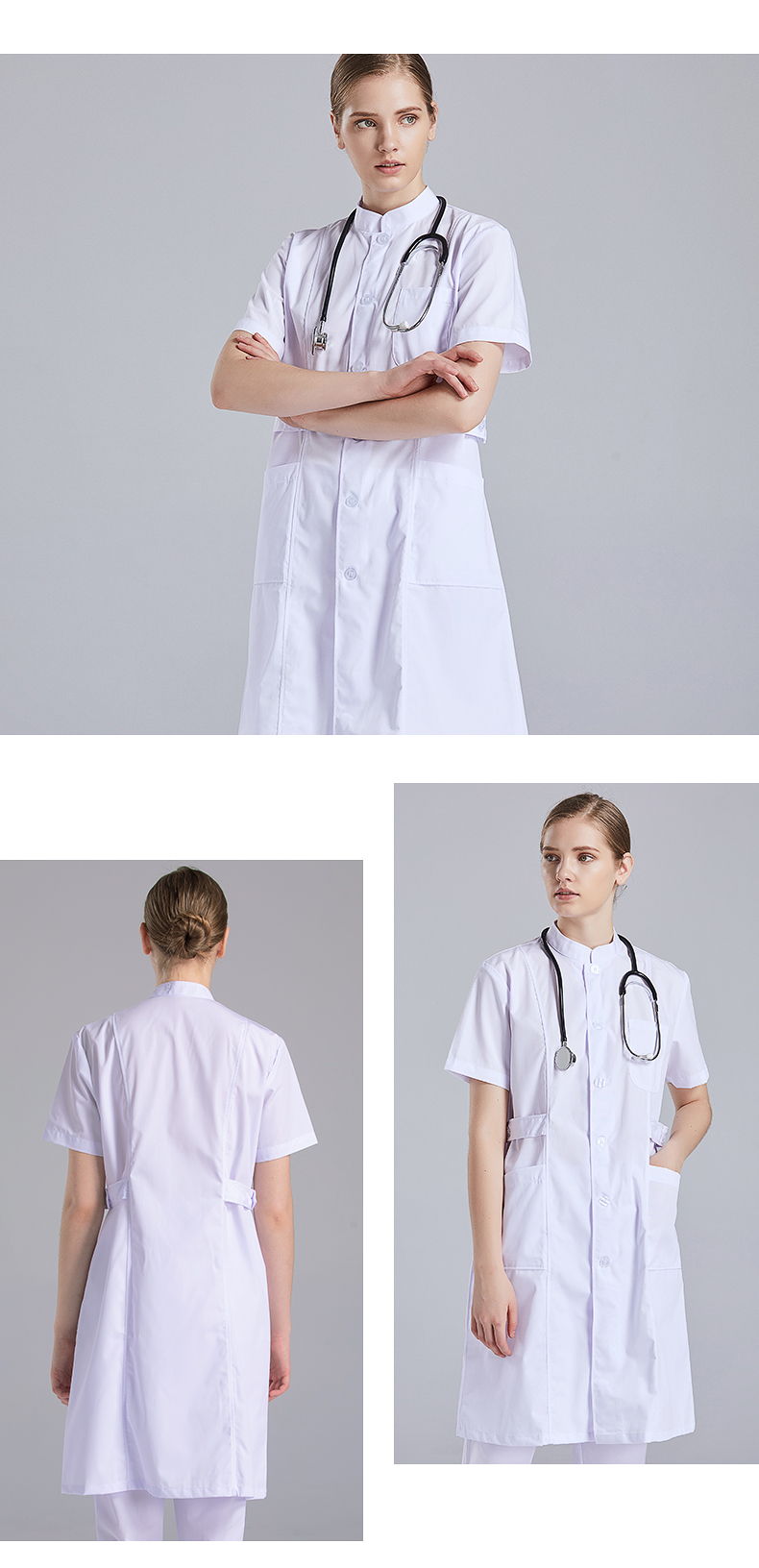 【白大褂】医生服男夏薄口腔医生工作服口腔科牙科定制logo印字 白色