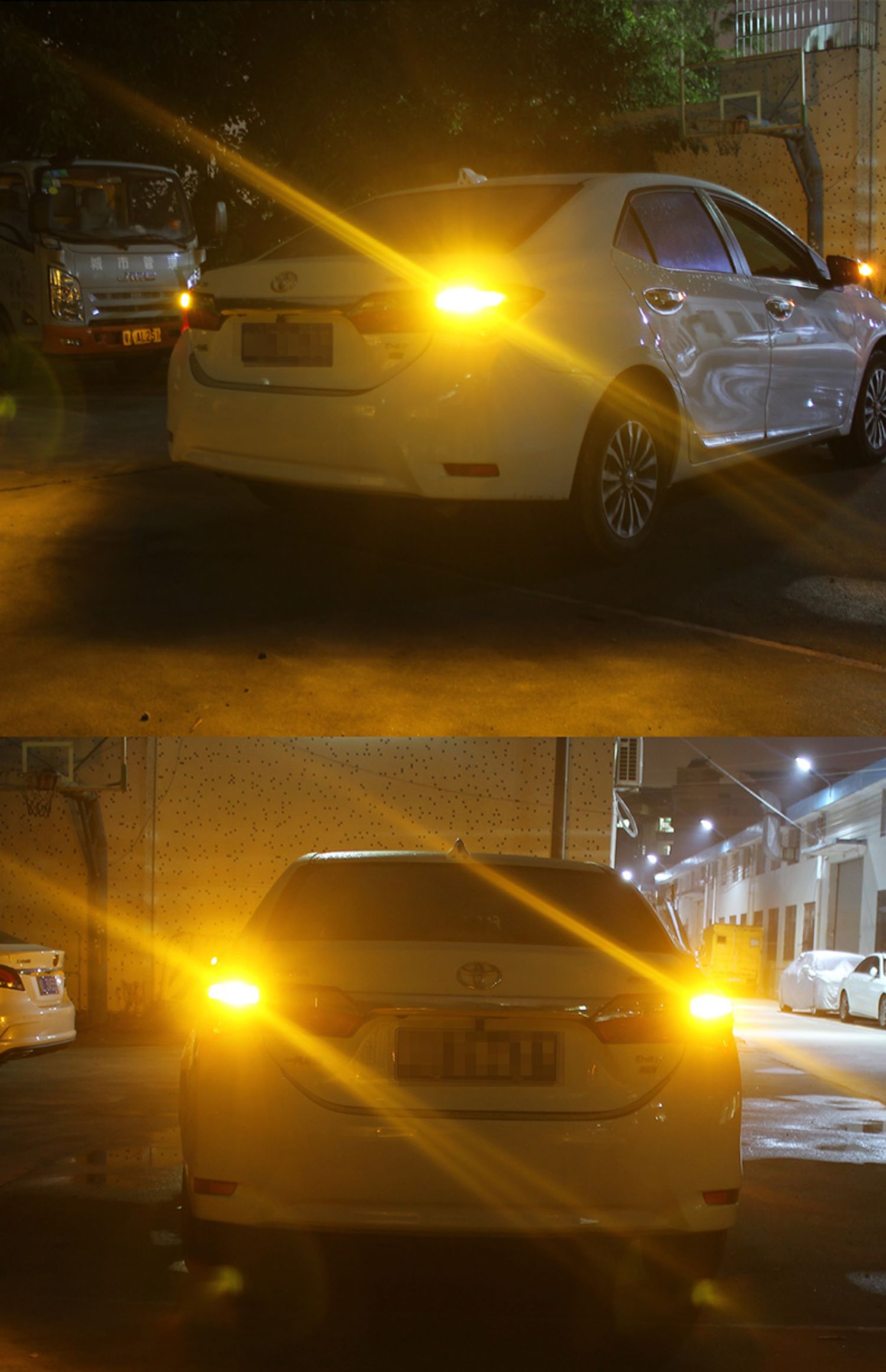 防频闪led转向灯汽车改装转弯灯1156t20双闪灯py21w歪脚黄色灯泡1156