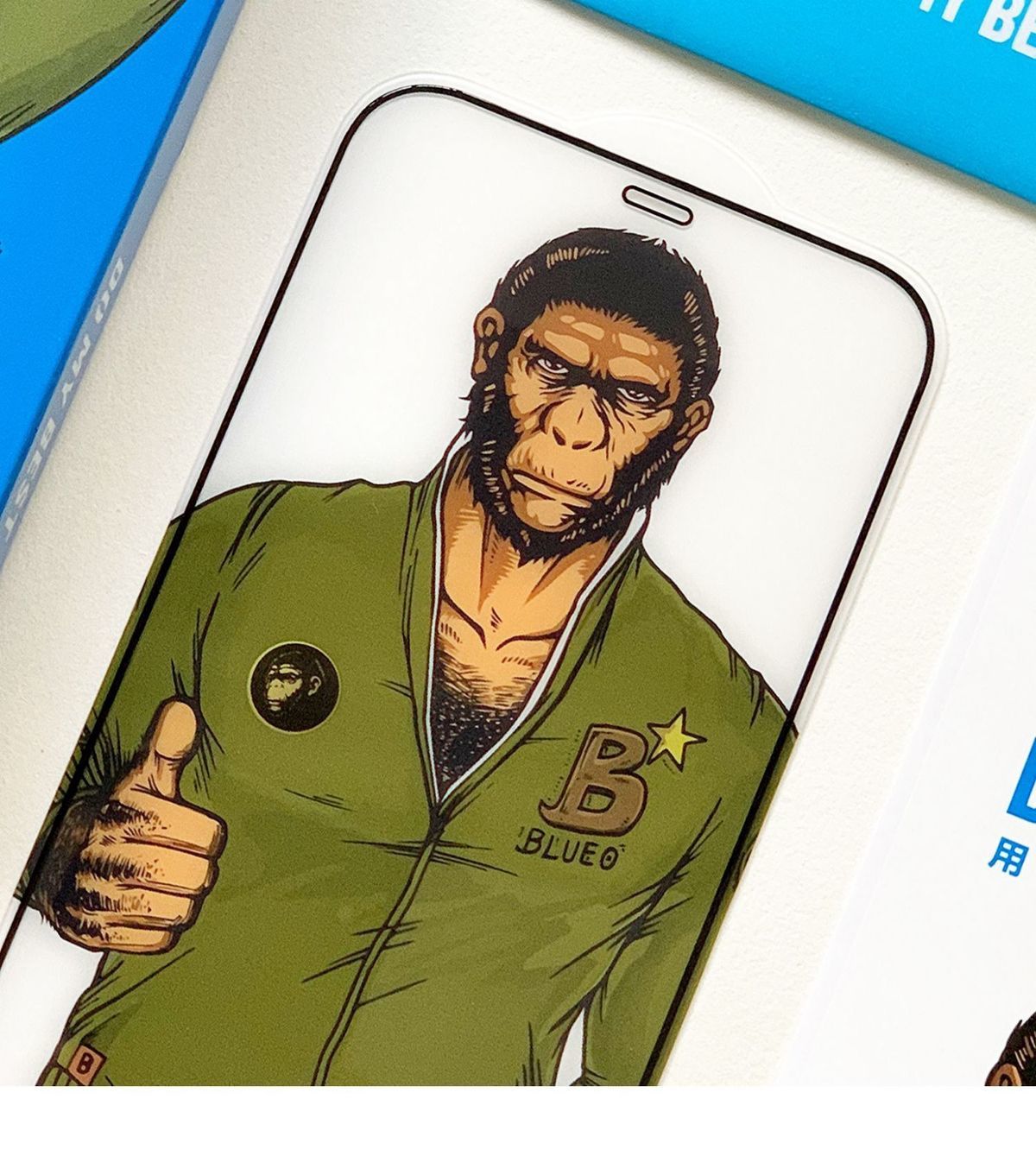 钢化膜全屏大猩猩iphone12promax蓝光苹果mini高清磨砂蓝橙11梓诺