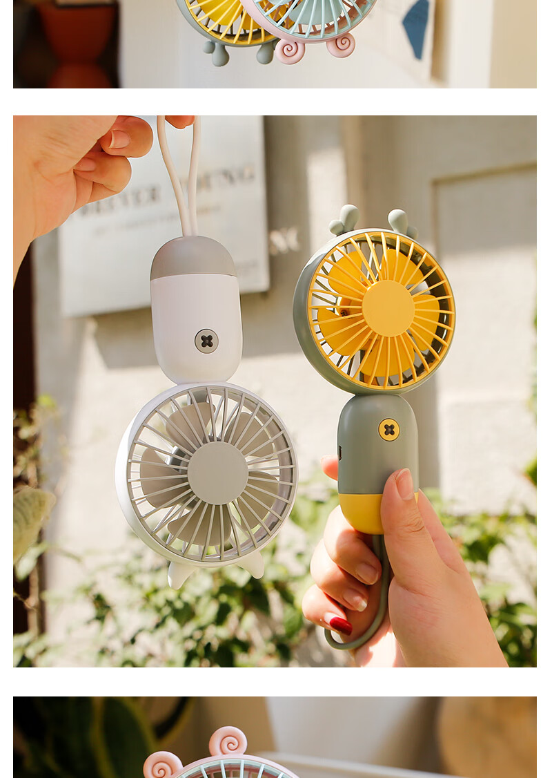 可爱小风扇迷你usb可充电学生宿舍电扇手拿便携式随身手持电风扇绿黄