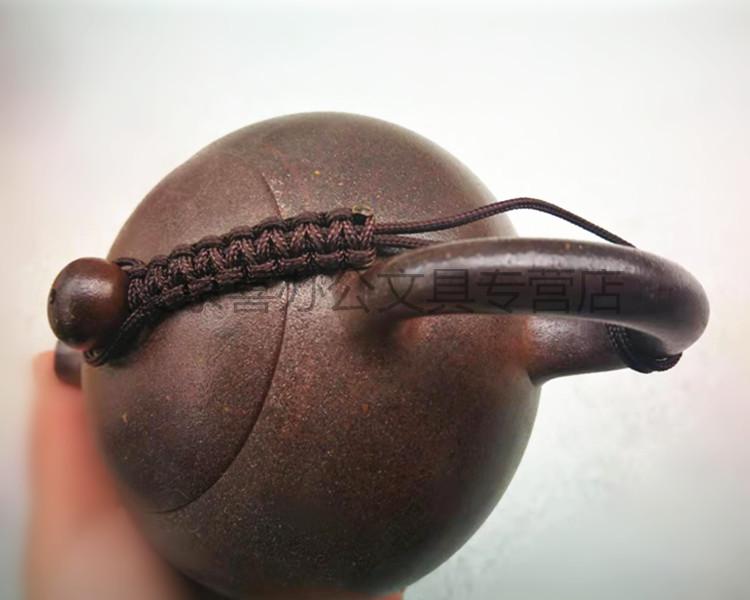 茶壶绳 个性原创手工编织中式壶绳紫砂壶 茶杯绳子茶壶盖茶具配件 图