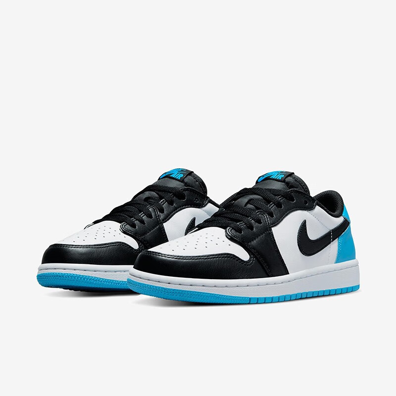 耐克nike air jordan 1 low og aj1女鞋 黑白蓝 复古低帮休闲篮球鞋