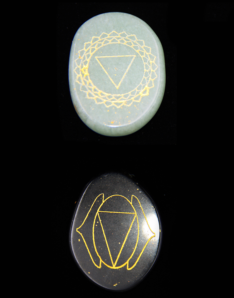 能量石 七脉轮符号水晶石疗愈 冥想 水晶原石 石头净化 七脉轮 七脉轮