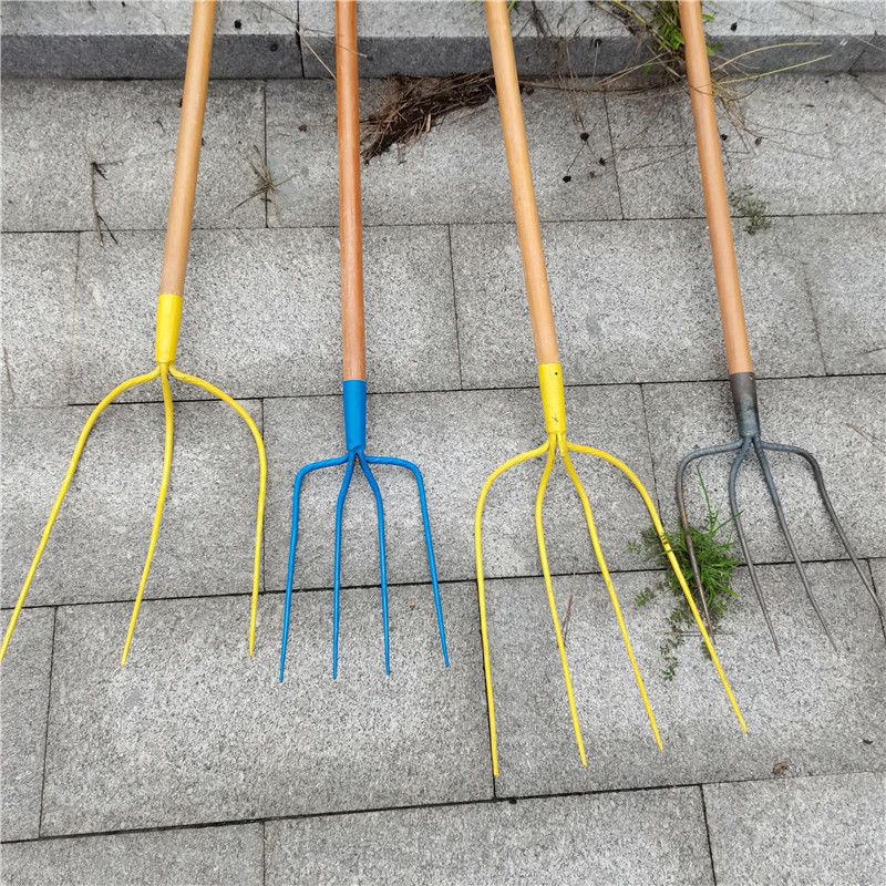 农用大钢叉大草叉插草用的叉子实心大叉三齿叉四齿叉多股叉子铁叉 三