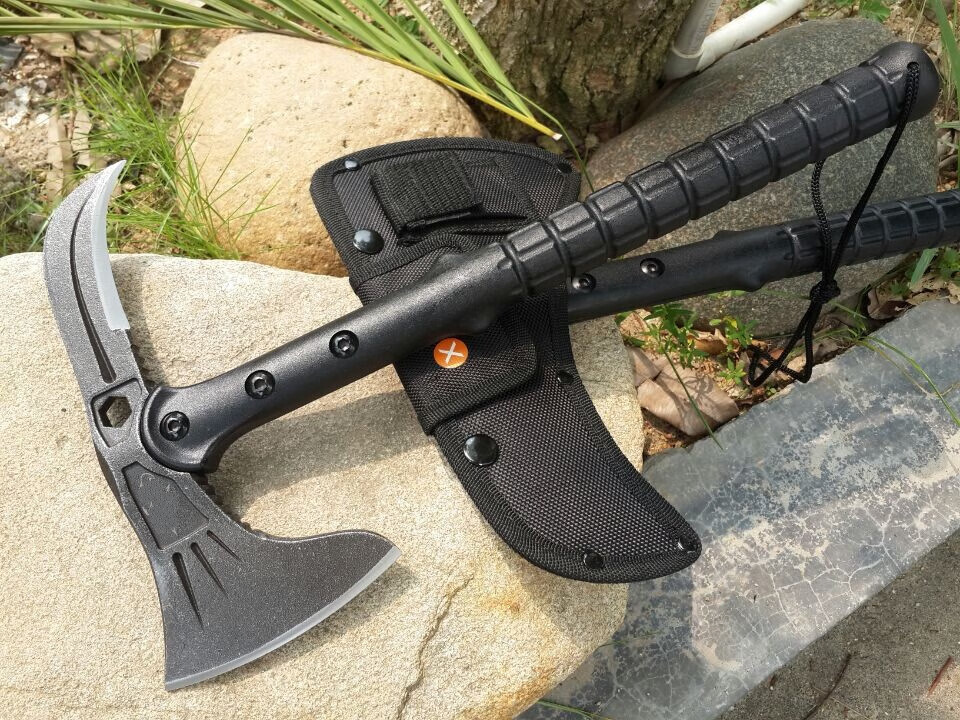 劳铭战斧户外斧多功能求生战术斧头丛林斧手斧小斧子伐木斧砂光钢鹰斧