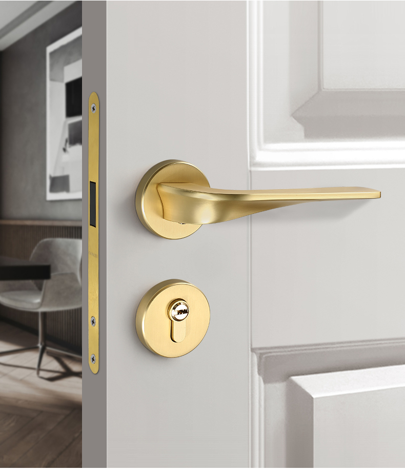 现代分体门锁室内卧室房门锁磁吸静音木门锁轻奢简约家用通用型凡帝罗