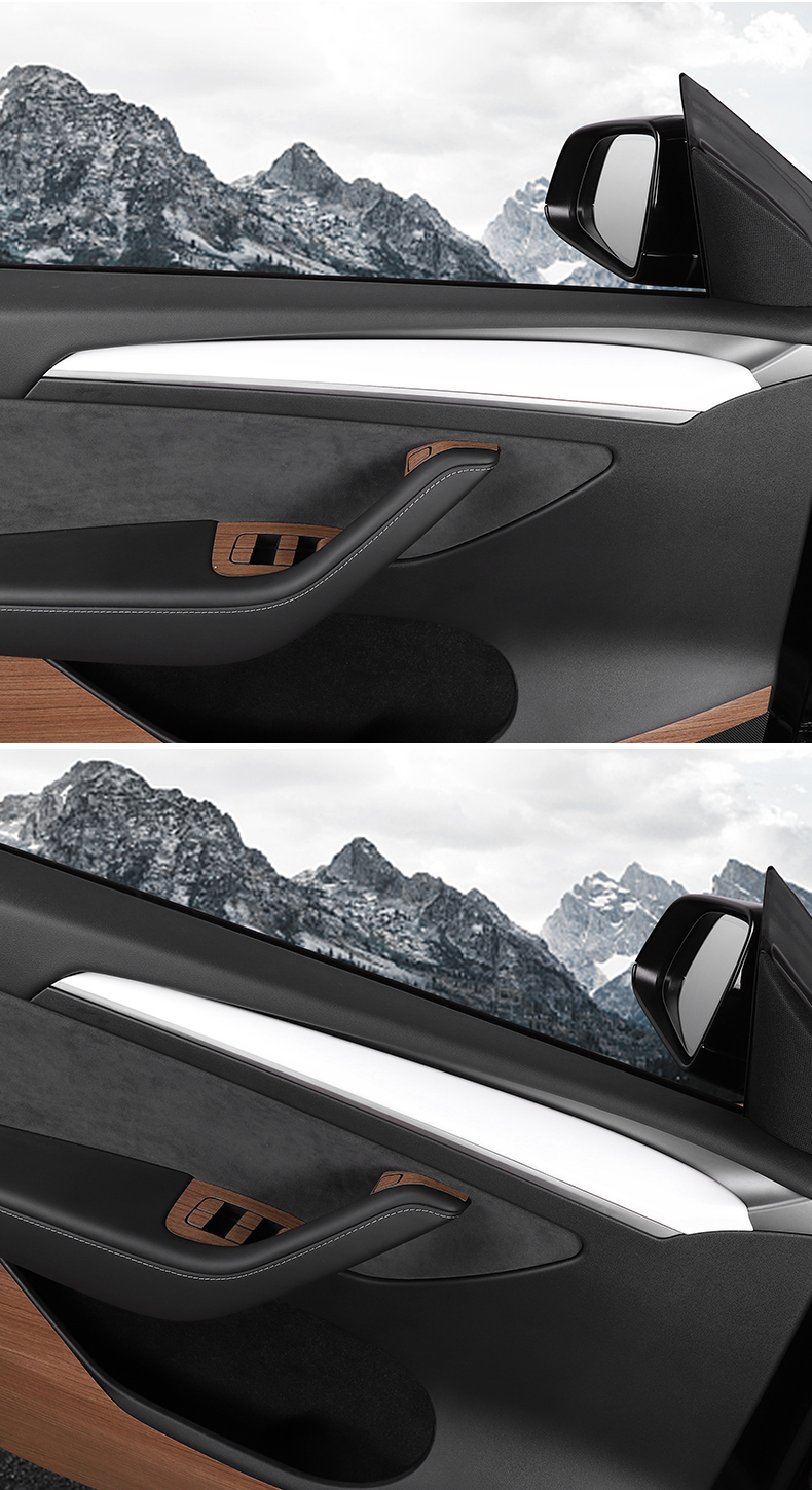 适用特斯拉modely车门饰条modely门板装饰亮条门边条内饰装饰改装