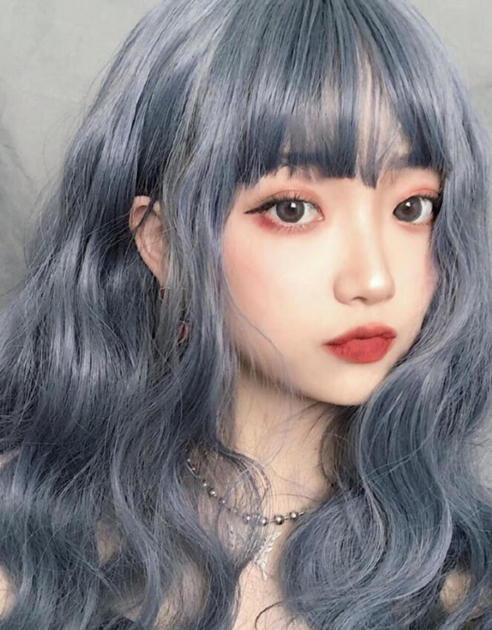 烫羊毛卷圆脸长卷发卷假发女长发染色圆脸大脸蓬松长卷发米白玉米烫