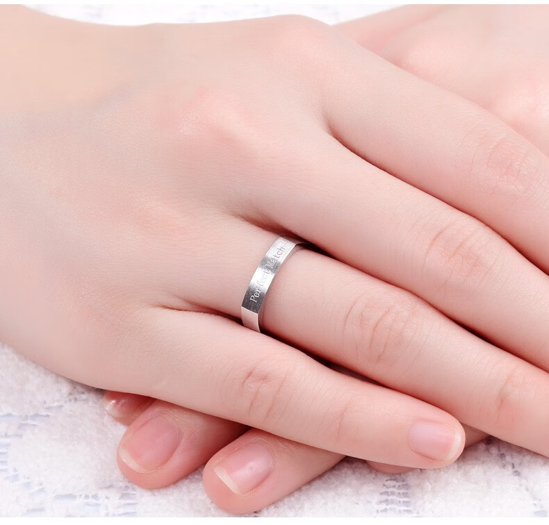 pt950铂金戒指女纯白金戒指男情侣对戒pt999结婚戒指简约素戒 pt950