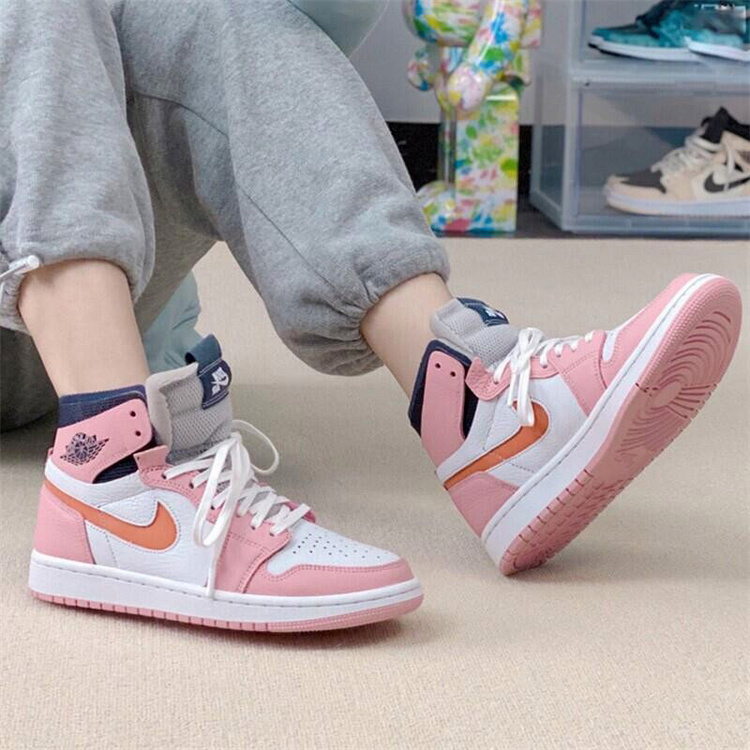耐克air jordan 1 zoom aj1 樱花粉 情人节 篮球鞋 ct0979-601/602 ct
