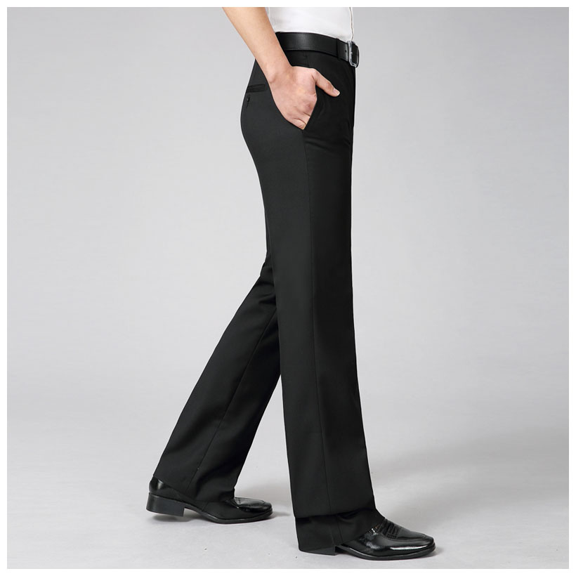 男士西裤微喇叭2021潮流时尚新款休闲喇叭裤商务垂感免烫修身阔腿灰色