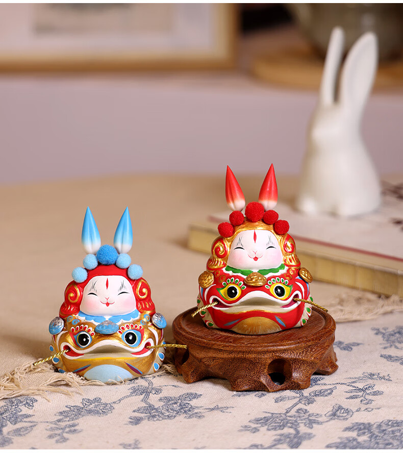 Jitu Workshop Golden Toad Handmade Clay Desktop and Car Wealth Attracting Ornament Beijing Rabbit Lord Souvenir Entryway Decoration Gift 4
