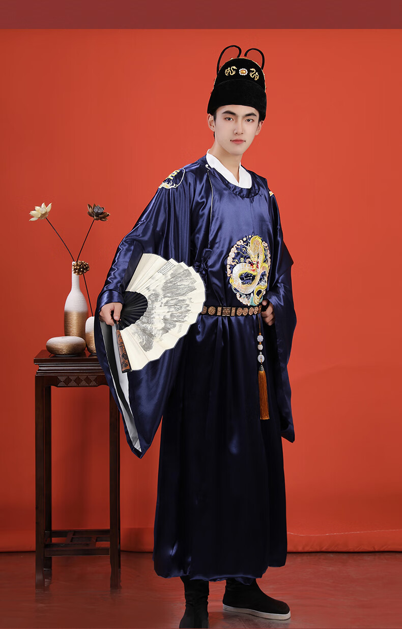 明制汉服婚服龙凤吟织金马面裙霞帔圆领袍秋冬男女情侣款古装 (霞帔