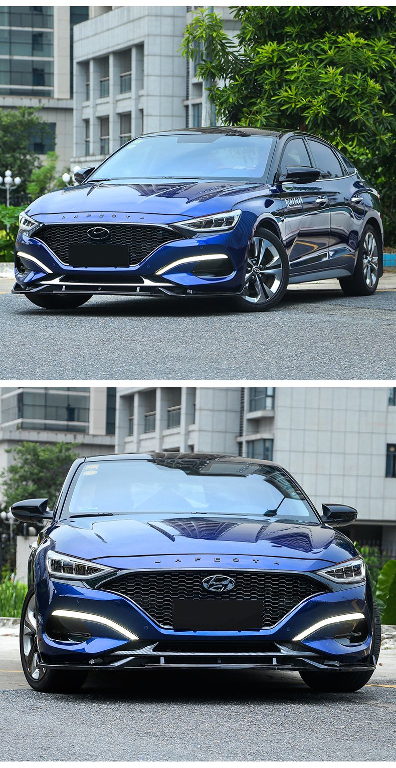 远燕现代菲斯塔中网改装黑色蜂窝前脸格栅外饰 上饰条【碳纤纹】三片