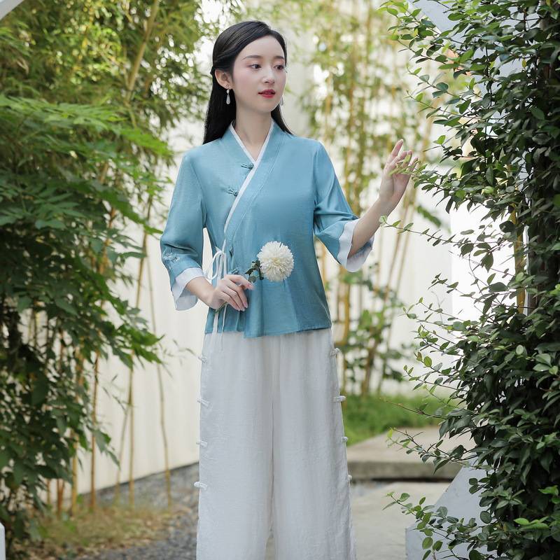 师服装头疗养生馆工作服头道汤夏季茶艺师旗袍中国风改良汉服采耳师