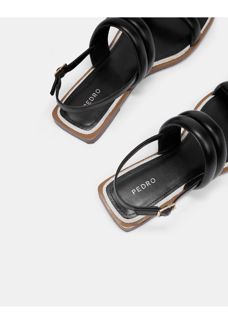 【21夏季新款】pedro一字带凉鞋女士填充绊带饰平跟凉鞋pw1-66300080