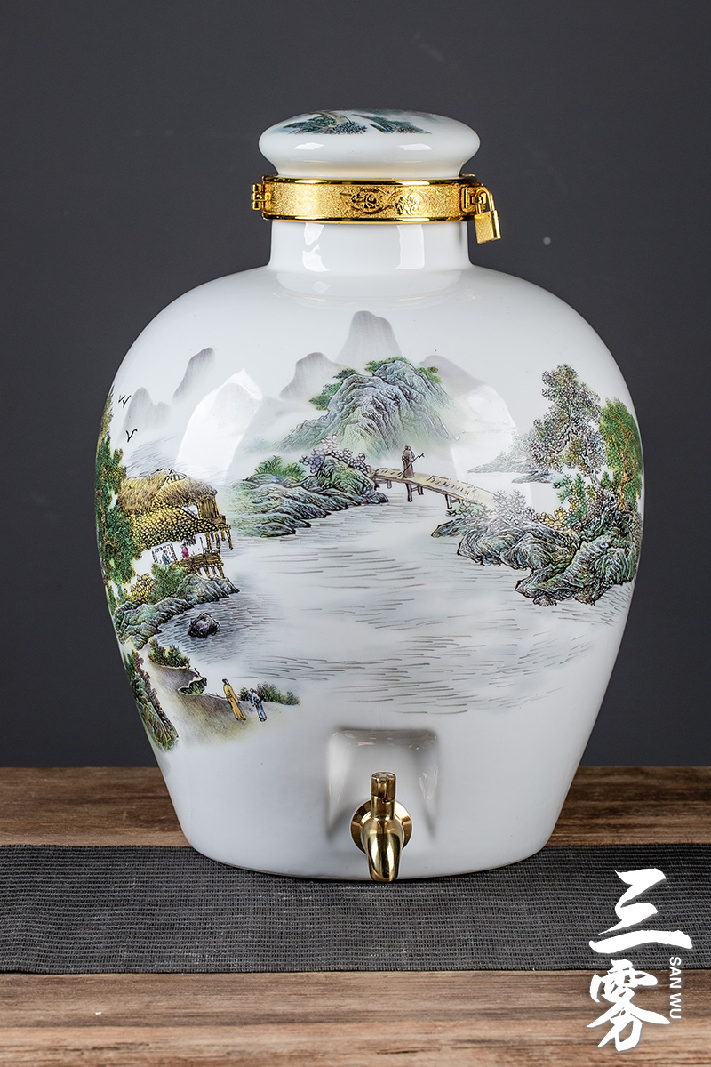 景德镇陶瓷酒坛子家用密封泡酒坛创意好看酿酒缸空瓶酒瓶酒壶大10斤无