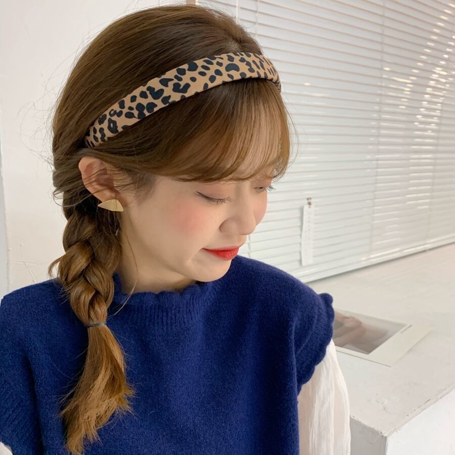 欧仕福网红毛绒豹纹发箍女韩版外戴百搭压发发卡头箍发窟学生可爱仙气