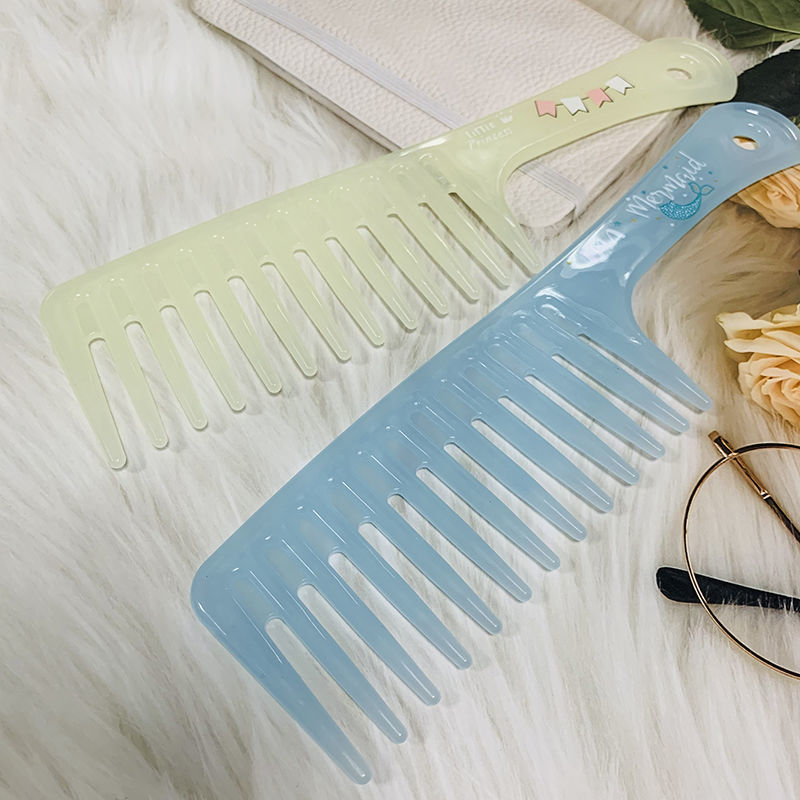 卷发专用大齿梳果冻卡通梳软胶折不断防静电加厚加宽齿梳发梳果冻大齿