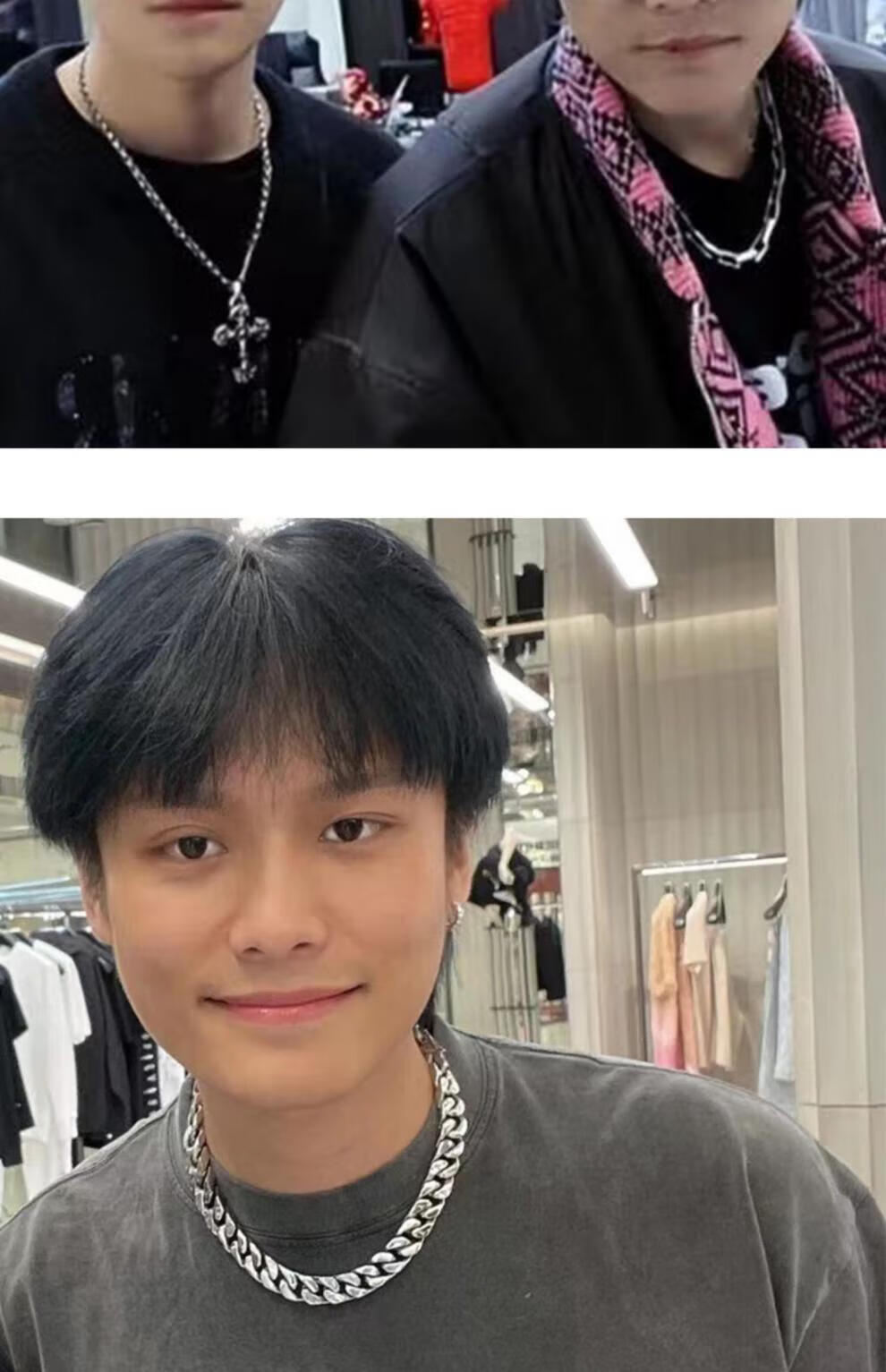 曲和 小杨哥同款项链 小杨哥同款项链大杨哥网红古巴链十字架钛钢嘻哈