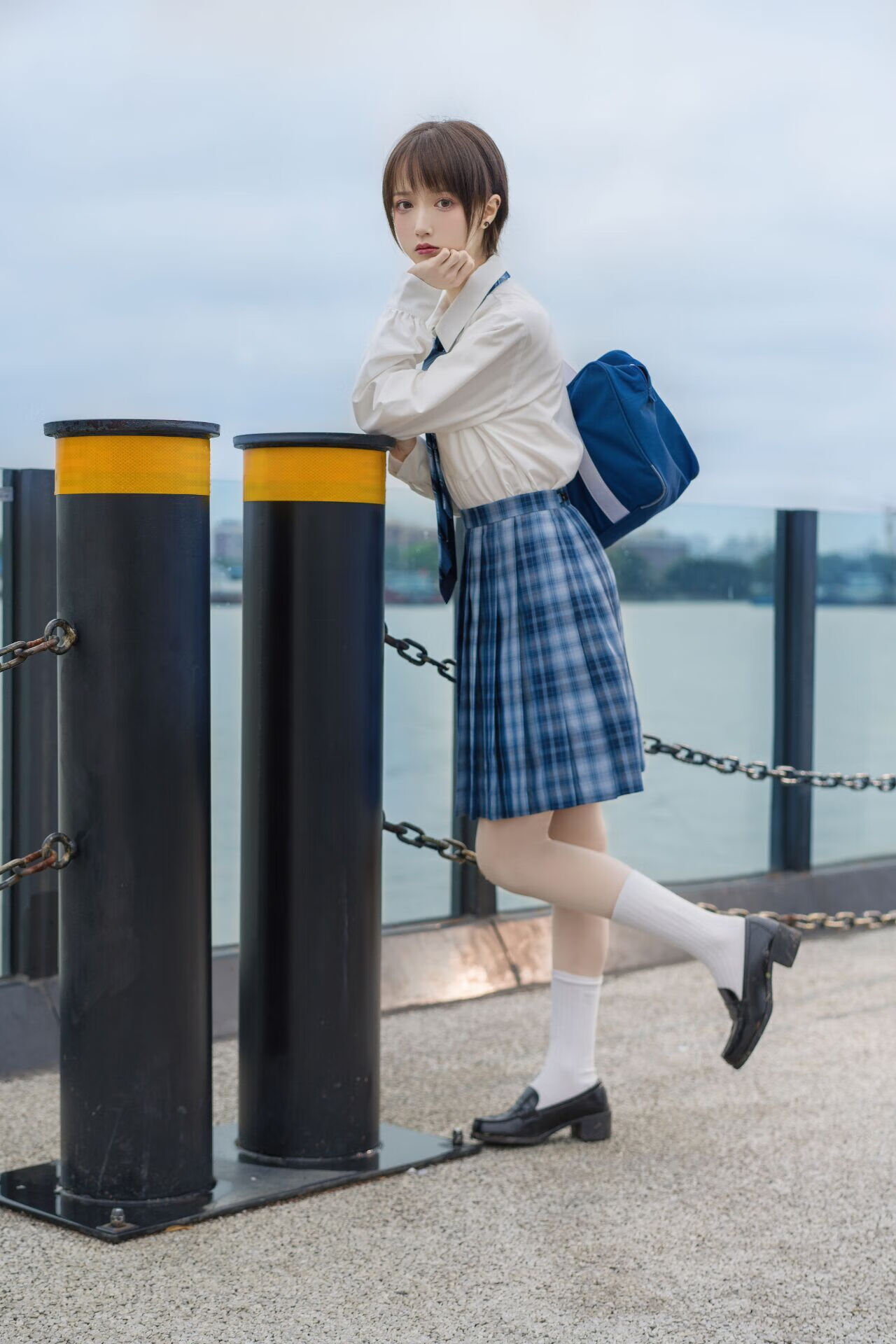 冬天少女jk制服正品全套冬季校园风jk制服套装长袖衬衫格裙百褶裙子