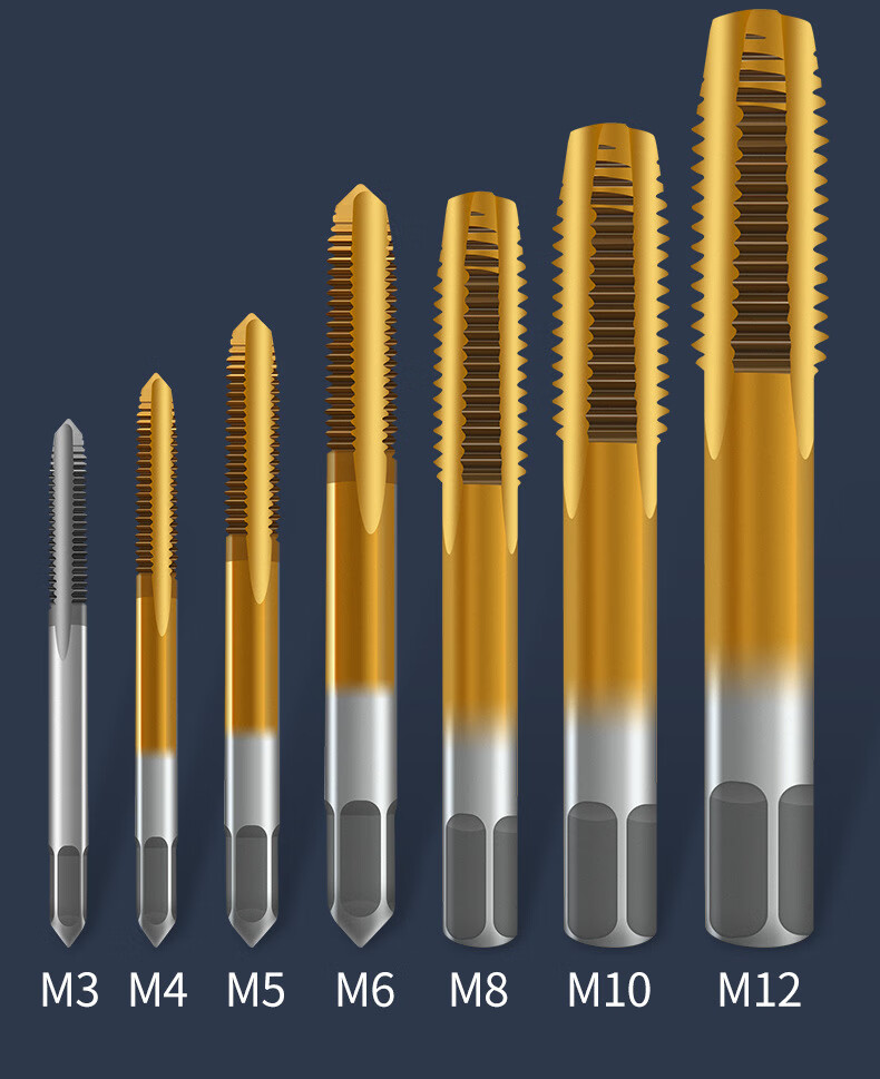 【标准齿距】机用丝锥 镀钛直槽丝锥6542高速钢丝攻高硬度全磨制 直槽