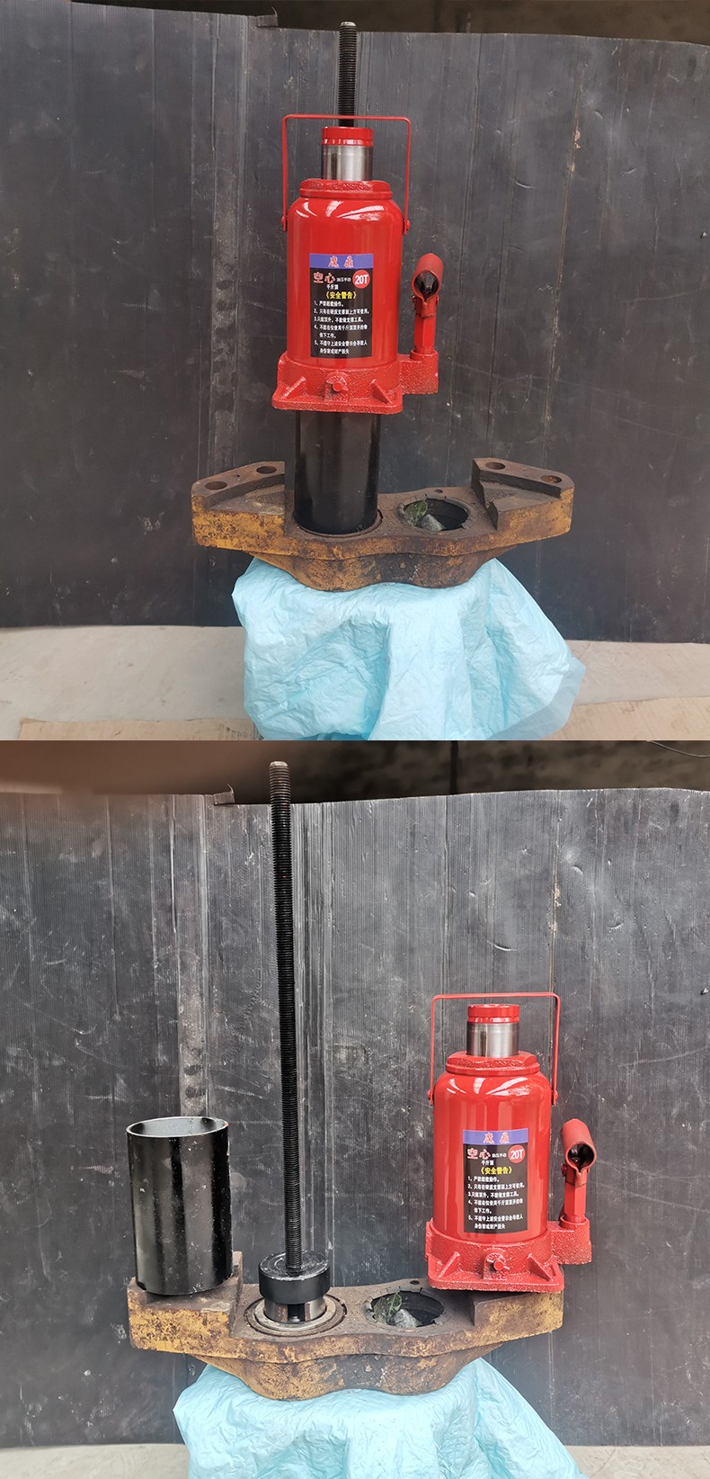 {京选优品}千斤顶20吨50吨手动液压空心千金顶10t16t横着工程车汽车