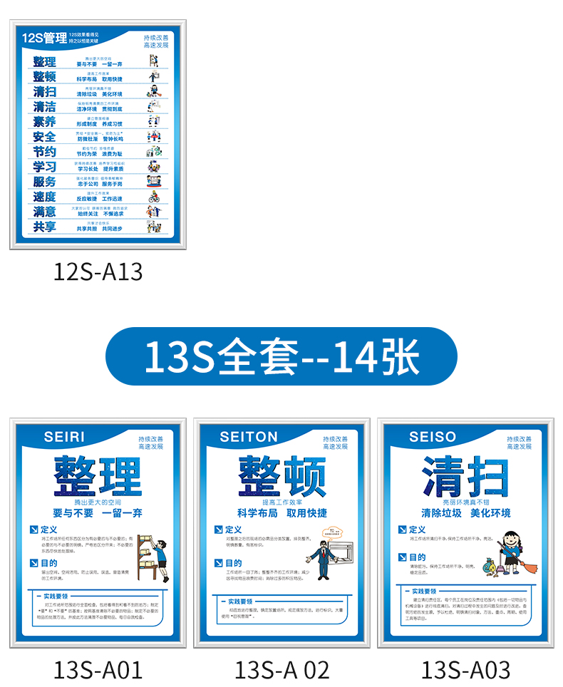 6s管理標識牌5s車間標語7s標貼宣傳看板圖片質量8s辦公室安全生產警示