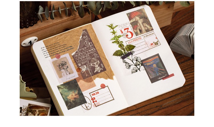 耐辉顿 400张不重复硫酸纸便签本 盐系ins风复古手帐拼贴素材纸无粘性