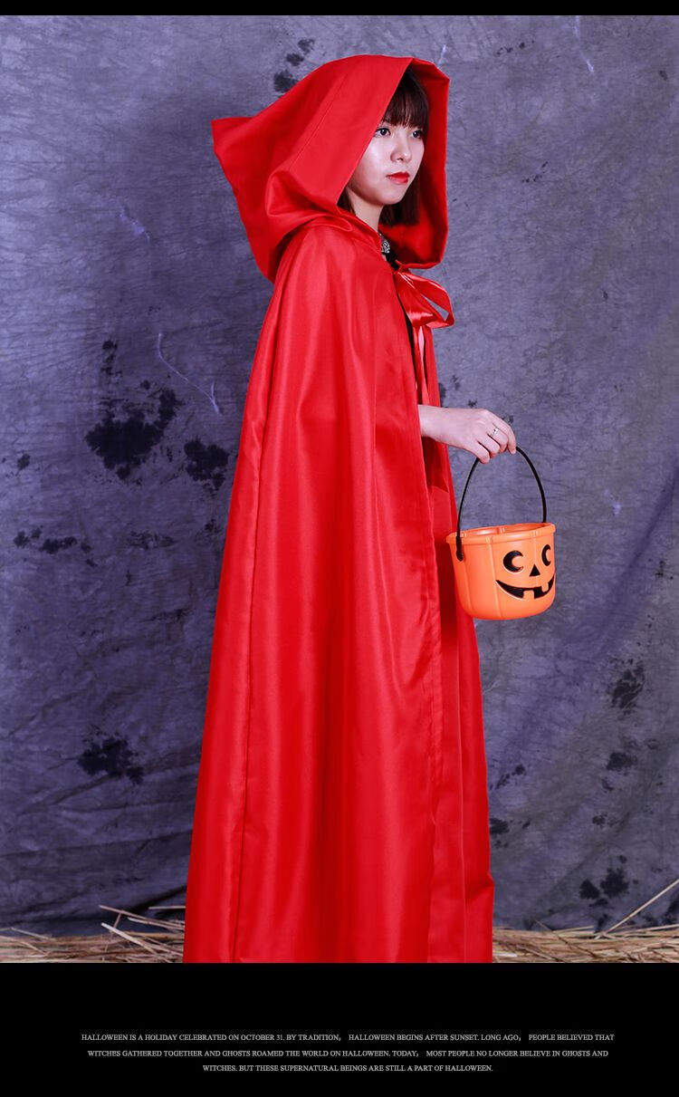 万圣节小红帽斗篷披风儿童女表演服装道具cos幼儿园节日装扮 小红帽