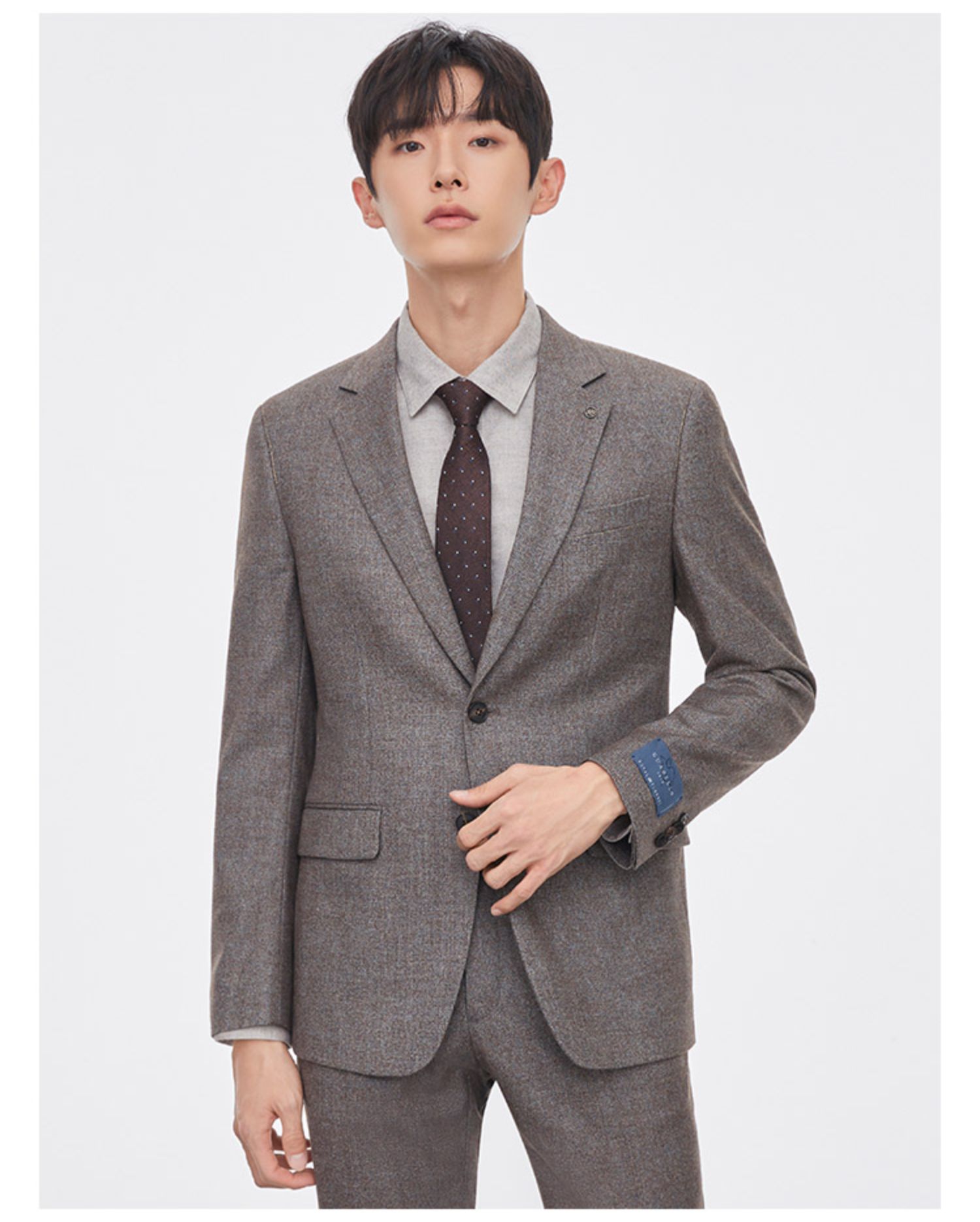 ziozia西服男韩版商务绅士西服青年上班正装西服外套zsb14t07t 棕色